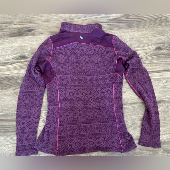 Kuhl Kaskade Zip Neck Long Sleeve Athletic Shirt Women’s SMALL Wool Blend EUC - Picture 8 of 9